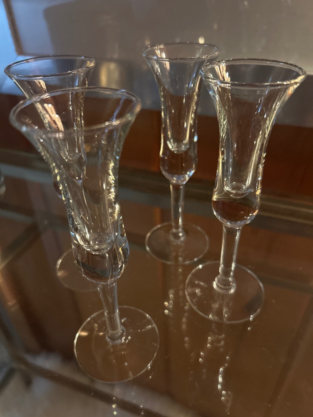 Four Vintage Stemmed Liqueur Glasses